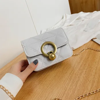 

2020 spring and summer new small fragrant rhombus chain bag solid color foreign mini shoulder messenger bag
