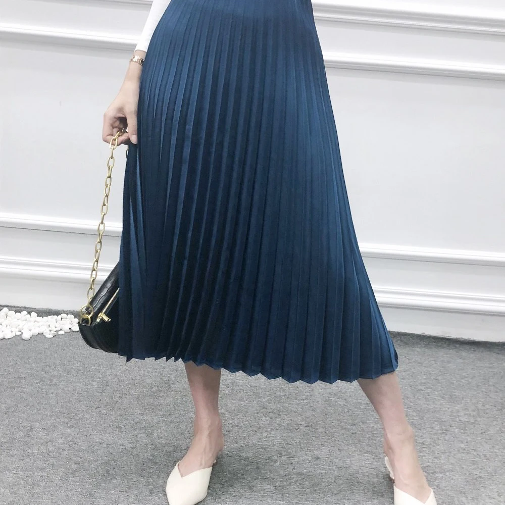 Модные женские плиссированные юбки с завышенной талией, Harajuku Boho, Женская длинная розовая юбка, Faldas Jupe Femme Saia