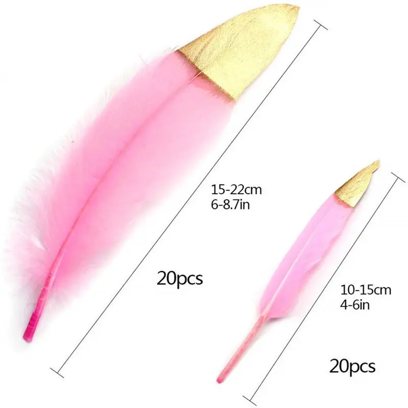 Смешанные batch40 шт спрей Золотой Гусь/утка feather10-22cm DIY сценические украшения аксессуары Шлейфы ювелирных изделий перья для рукоделия
