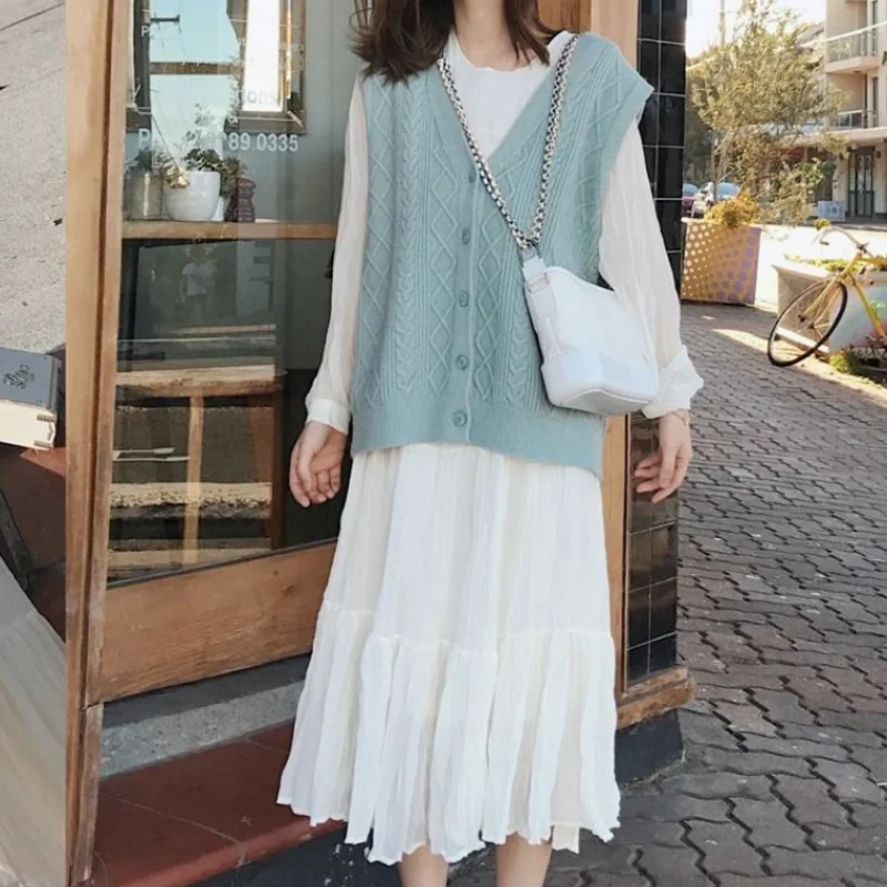 Женский кардиган без рукавов весна 2020 однобортный вязаный шерстяной свитер с v