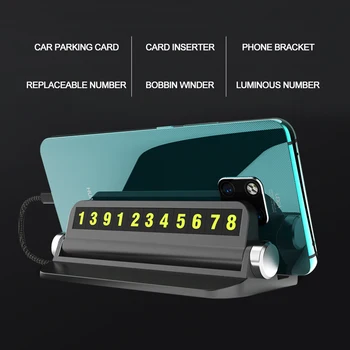 

Car Temporary Parking Card Phone Number Card Luminous Concealed Car Number Plate Car Phone Holder Car Accessories Car-styling