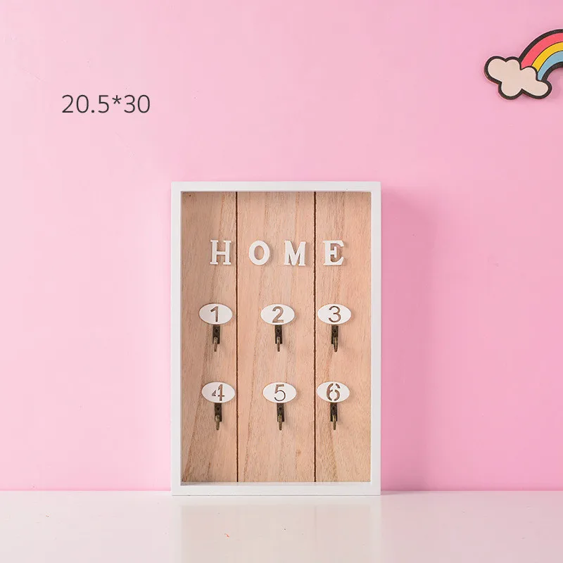 Brown home Ins деревянный настенный держатель для ключей, органайзер, вешалка для детей, спальни, детская отделка детской стены, держатель для ключей, крючок для хранения - Цвет: Brown home