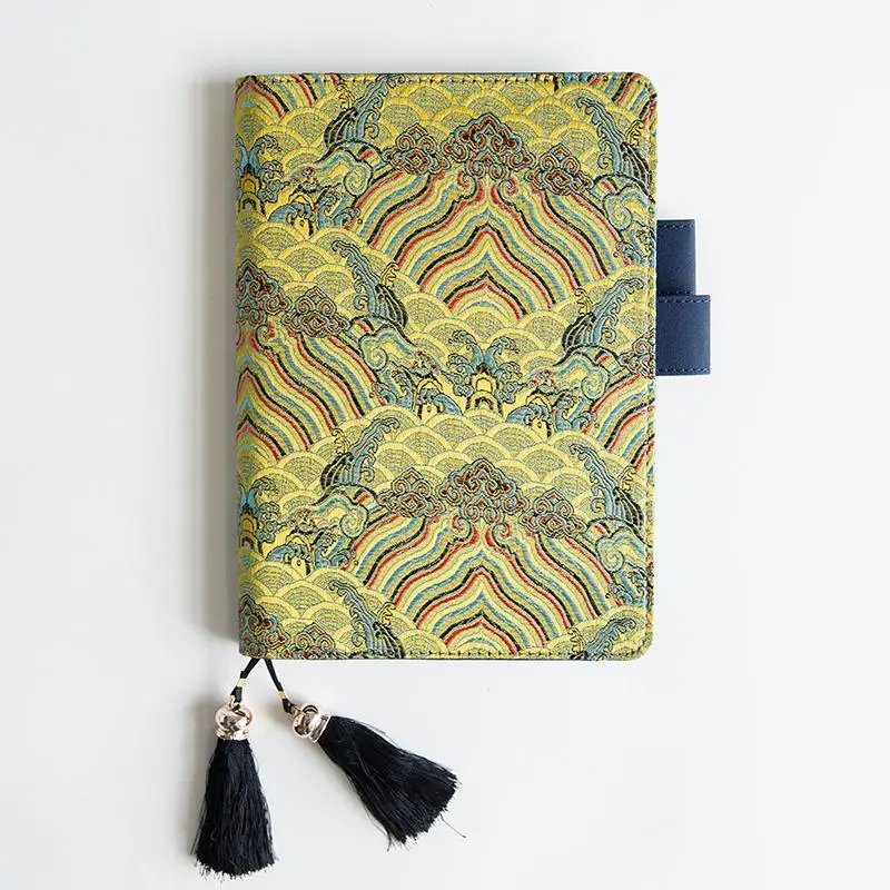Японская ткань, антикварная Обложка, многоразовая Обложка для ноутбука, Bullet Journal, Подкладка/сетка/заготовка/планировщик, заправка A5 A6 для Hobonichi - Цвет: Yello Palace A5