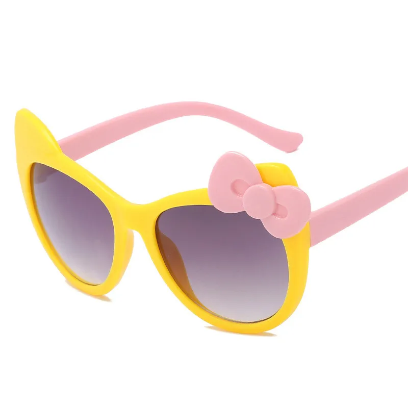 TTLIFE детские защитные очки, солнцезащитные очки для девочек, модные солнцезащитные очки для мальчиков, детские солнцезащитные очки для девочек, детские классические ретро милые Солнцезащитные очки с бантом - Цвет линз: YJHH008600010
