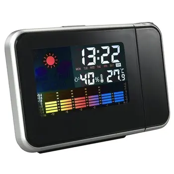 

Digital Weather Temperature Humidity Wall Projection Snooze Alarm Clock LED Display
