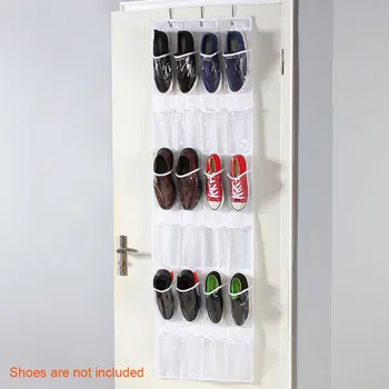 

2pcs With Hooks Non-woven Fabric 24 Pockets Dustproof For Closet Over The Door Shoe Rack Large Capacity Holder Storage Bag