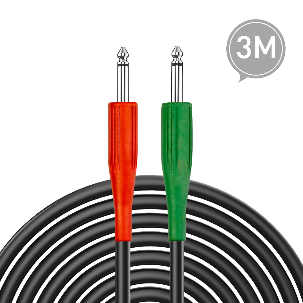 

1/4 inch TS Cable Heavy Duty 6.35mm Male to Male Stereo Jack Balanced Audio Patch Cord Interconnect Cable