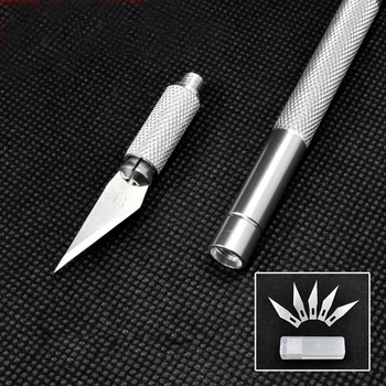 

Bianyo Non-Slip Metal 6 Blades Wood Carving Tools Fruit Food Craft Engraving Utility Knife Art Supplies