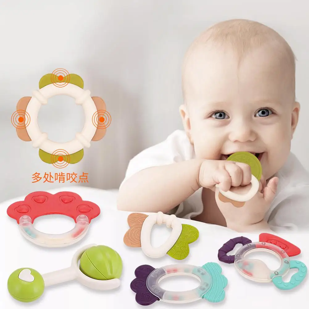 

Baby Toy Rattle Silicone Teeth Gum Cartoon Figure Baby Chews Molar Rod Toy