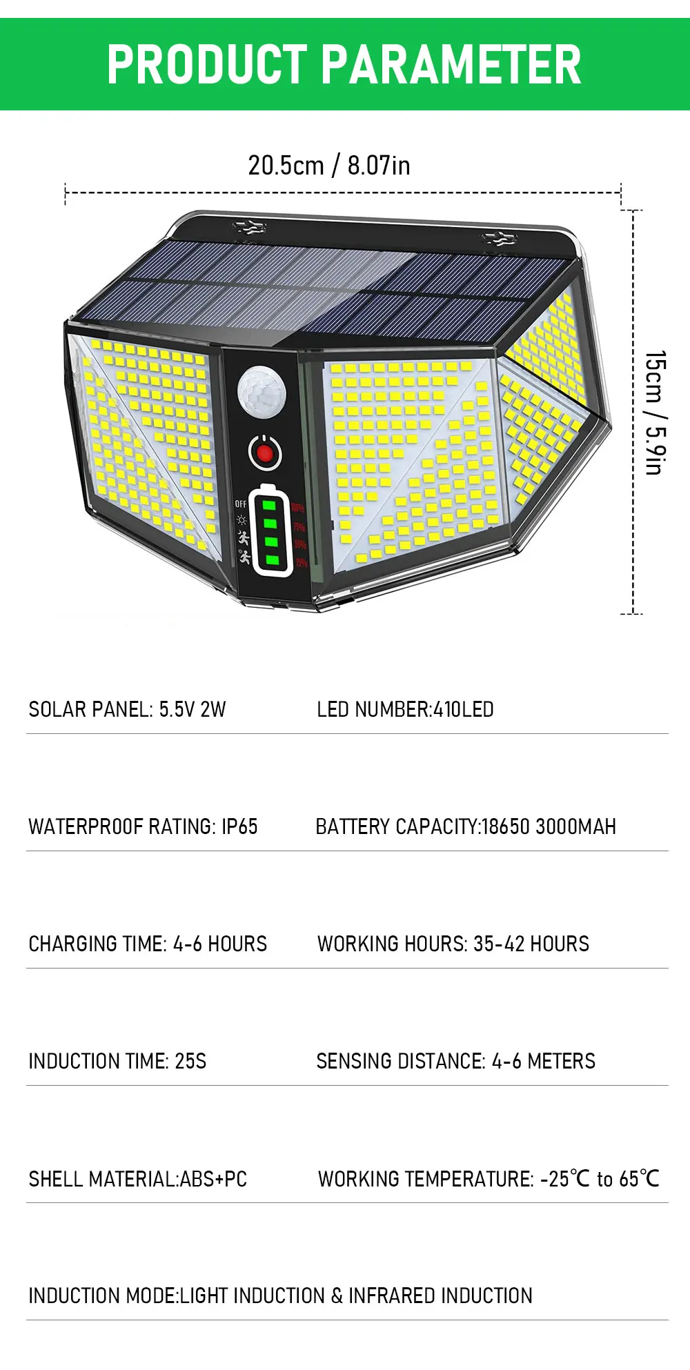 solar panel lights 410 LED Super Bright Outdoor Solar Lamp 3 Modes Motion Sensor Human Induction Garden Light 3000mAh Waterproof Yard Wall Lights bright solar lights