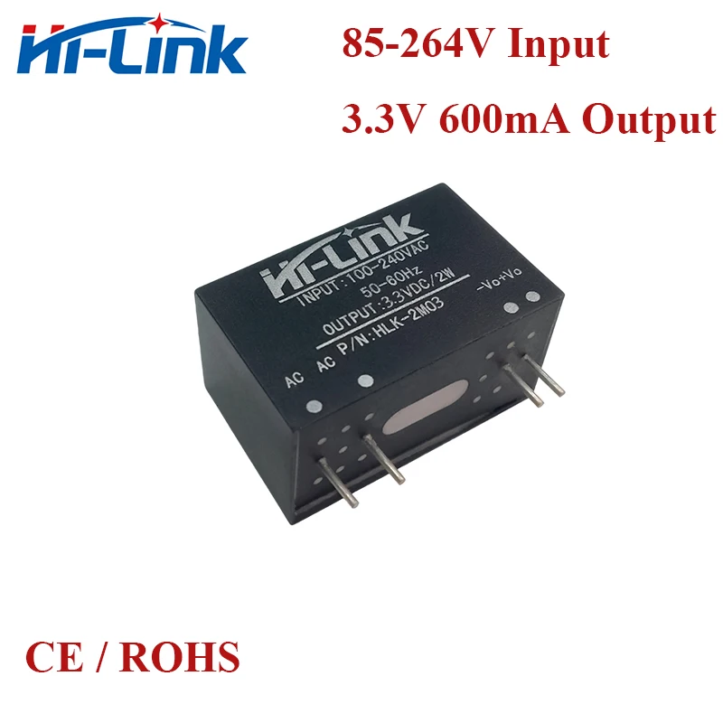 Бесплатная доставка 2 шт./лот 220V до 3 V 600mA HLK 2M03 преобразователь переменного тока в постоянный pcb модуль Hi Link