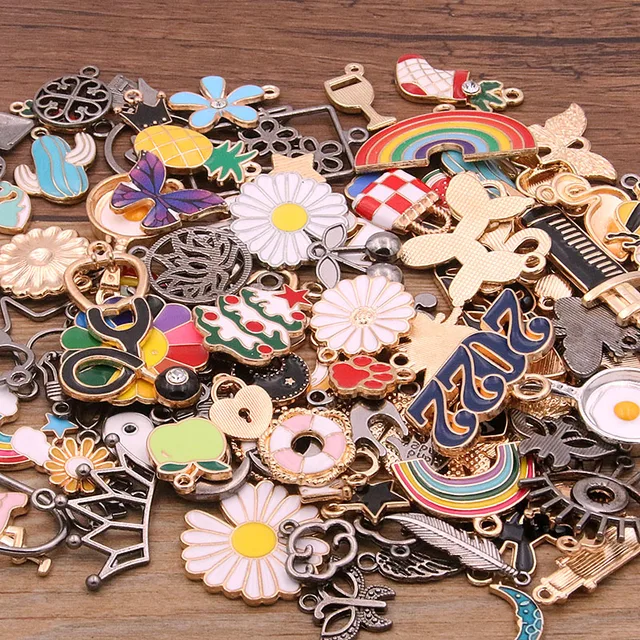 20pcs Vintage Metal 4color Mix Size Random 20-200 Style Charms Pendant for  Jewelry Making Diy Handmade Jewelry