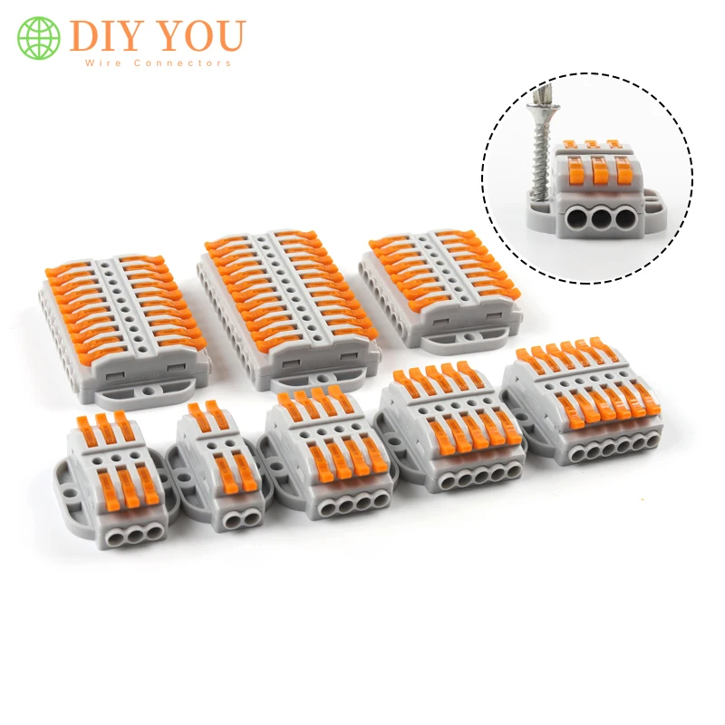 

10/30/50PCS Universal compact Quick Wiring Connectors 2-12pin Wire Connector push-in fixed Conductor Connection Terminal Block