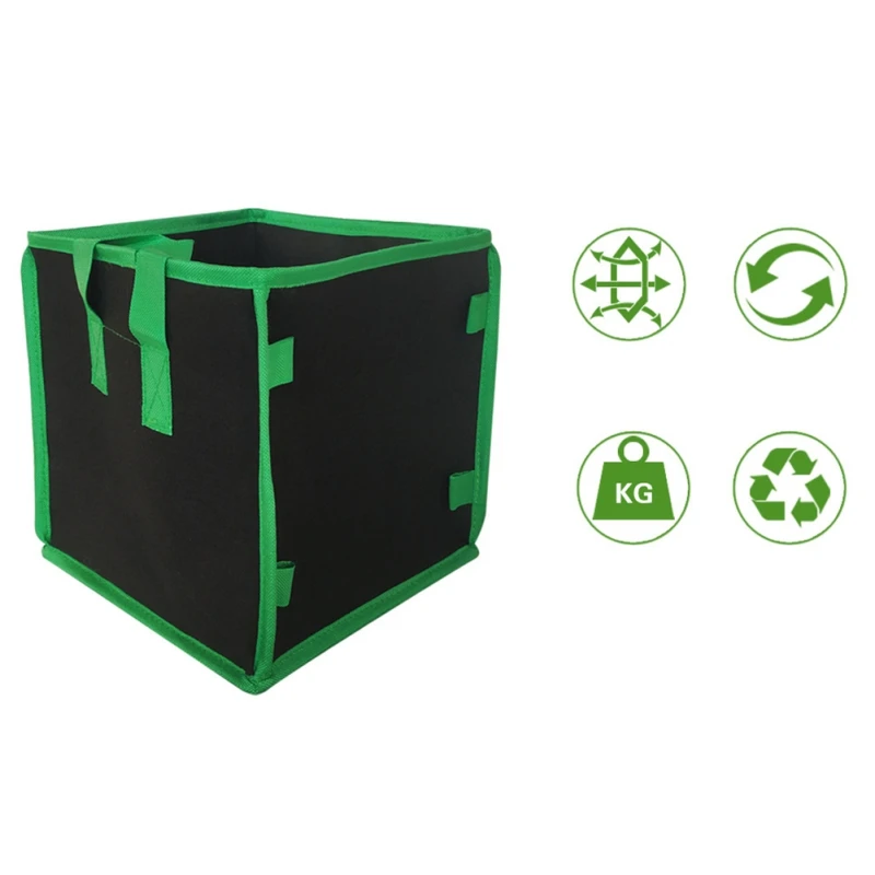 Квадратный нетканый мешок для выращивания растений, переносной для растений, контейнер с двойной ручкой, черные Садовые принадлежности, Новинка