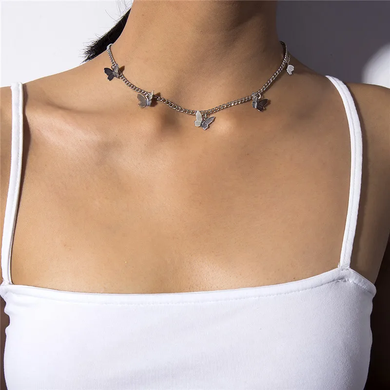Cimenexe Schmetterling Choker Halskette - Bohemian Style Mit Kristall-Steinen