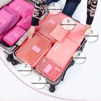

6Pcs/Set Multi Colors Portable Storage Bag Suit Home Organization Storage Pouch Oxford Cloth Travel Supply Organizer