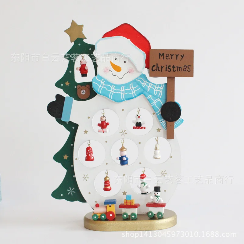 

Christmas Holiday Gifts Santa Snowman Decoration Wooden Santa Desktop Decoration Christmas Supplies
