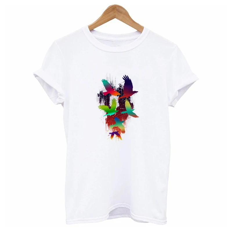 

New Summer Tunic Vogue Women's T-shirt Harajuku Print Vintage Korean-Style Casual Hip-Hop