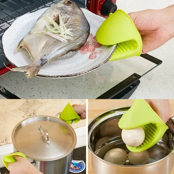 

Food-Grade Silicone Oven Mit Heat Insulation Anti-scald Gloves Potholder Pinch Grips for Kitchen Cooking & Baking