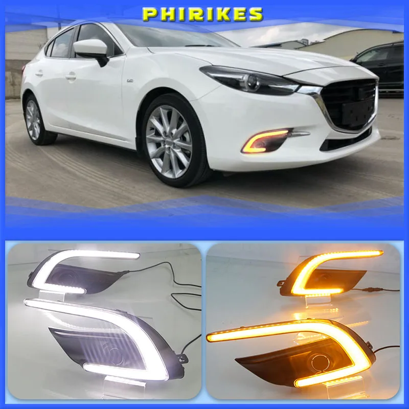 

Дневные ходовые огни для Mazda 3 Mazda3 Axela 2017 2018, светодиодные дневные ходовые огни, противотуманные фары, Стайлинг автомобиля, 1 комплект