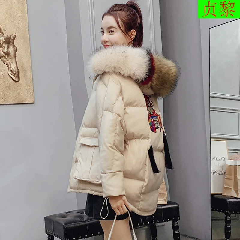 

Dongdaemun down Jacket Cotton-padded Clothes Women's Winter 2018 New Style Ozhouzhan Short-height Medium Length Cotton-padded Cl