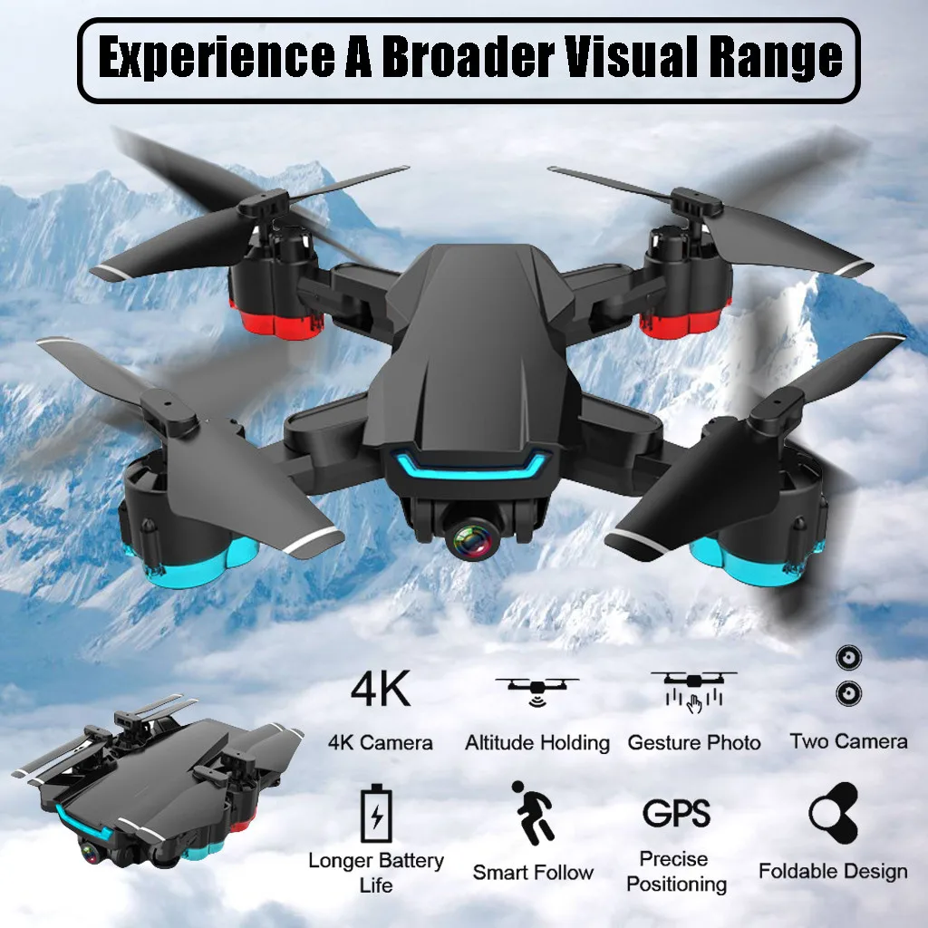 XD101 2,4G 4CH wifi FPV 4K HD Двойная камера Широкоугольный складной Радиоуправляемый Дрон без головы