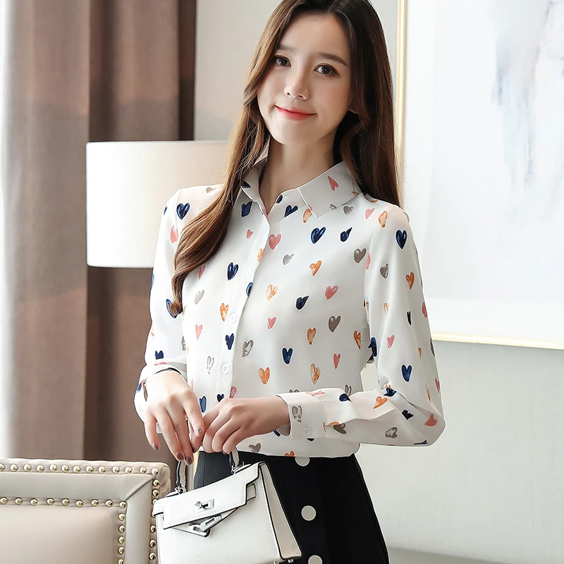 

Korean Fashion Chiffon Women Blouses Women Shirts Plus Size XXL Womens Tops and Blouses Office Lady Blusas Femininas Elegante