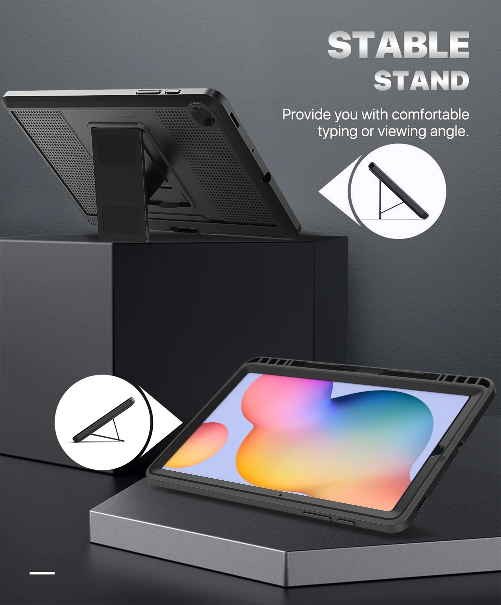 Capa Híbrida Resistente a Choque de Corpo Inteiro com Protetor de Tela e Pecil Capa para Samsung Galaxy Tab s6 Lite 10.4 2023 - Imagem 4