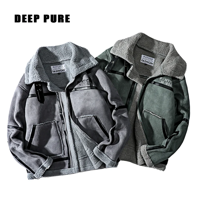

winter jacket men thick Windbreak Jackets man Fleece Men's clothing Cardigan Male Jackets Padded fashion alpinestars clothes