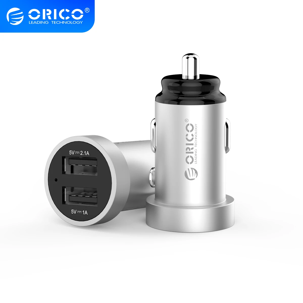 ORICO Mini Dual USB Car Charger Fast Charging 12W for iPhone HUAWEI Xiaomi Power Socket Adapter Cigarette Lighter Car-Charger | Мобильные