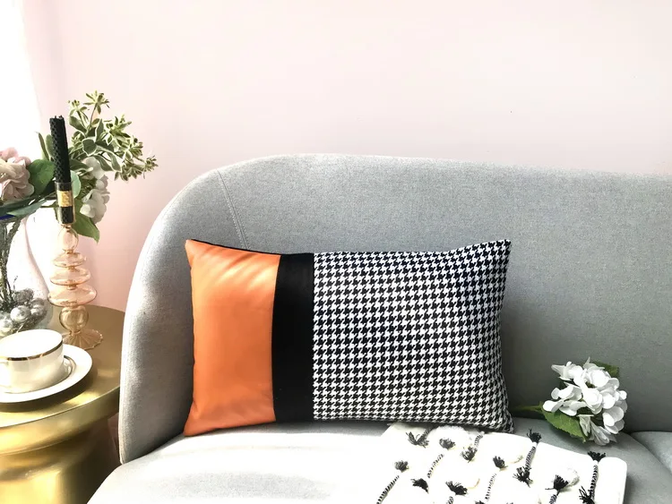 Waliicorners pillowcase lumbar pillow cover for backrest retro houndstooth cushion cover 10 20201009_160553_020