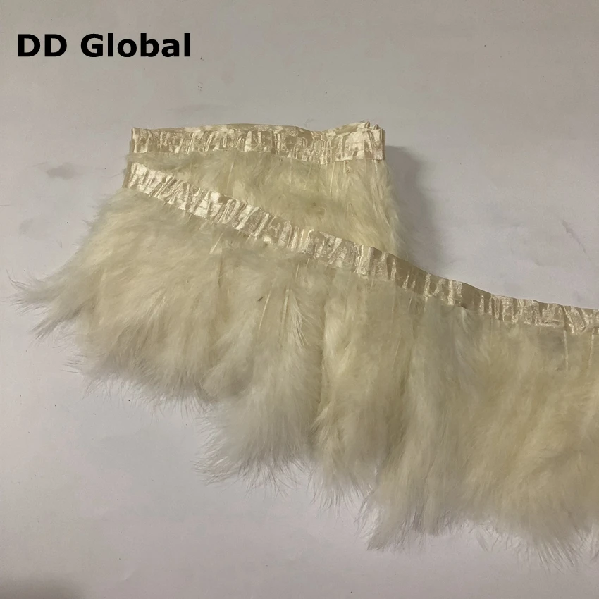 beige DD global 2 метра мятный зеленый крашенный шелк «Марабу» отделка 15-20 см Ширина Перья Кружева Планки украшения для рождественской вечеринки Карнавал Плюм - Цвет: beige