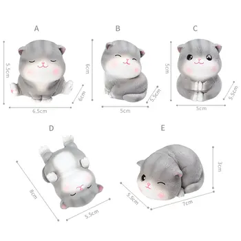 

New 5Pattern Happy Sunshine Cartoon Cat Ornament Resin Cute Animal Cat Model Statue Crafts Home Desktop Miniatures Decorative Cr
