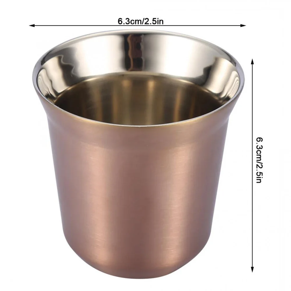 Rose Gold 85 мл стеклянная чашка для кофе с двойными стенками, Термокружка, туристический подарок, экологичный Круглый топ - Цвет: Rose Gold
