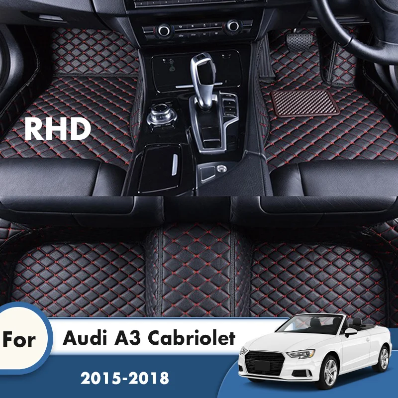 RHD Custom Car Floor Mats For Audi A3 Cabriolet 2018 2016 Auto Interiors Accessories Heel Foot Mat Carpets - AliExpress