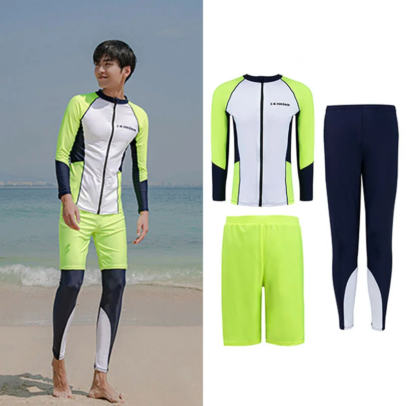

Men's 3pcs Full Body Dive Wetsuit Sports Skins Rash Guard for Men Women UV Protection Long Sleeve Swimwear for Snorkeling Surfin