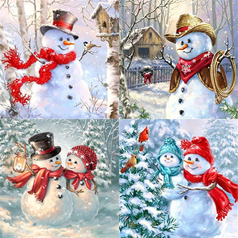 

tapb Santa Claus Snowman DIY Paint By Numbers On Canvas DIY Handicraft Adult Coloring By Number Acrylic Paint Home Art Decor