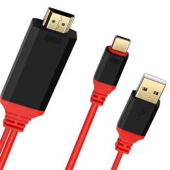 

USB 3.1 Type C to HDMI Cable Adapter Converter 2m HD 1080P 4k HDTV Splitter Cable for Samsung Galaxy S10/9/8 phone projector TV