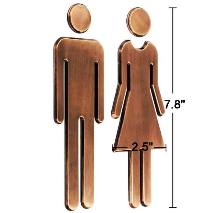 2 шт./компл. ABS ванная комната знак на клейкой основе Мужские Женские Туалет символ PAK55