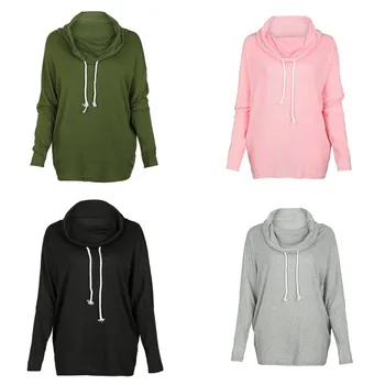 

Women Girls Autumn Winter Fashion Long Sleeve Solid Loose Hoodies Sweatshirts Outerwear Tops T6