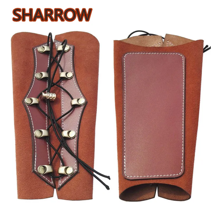 

1pc Archery Traditional Leather Arm Guard Forearm Protector Gear Adjustable Arm Protective For Bow Hunting Shooting Accessories