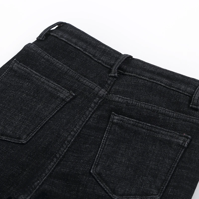 Высокая талия джинсы флис плюс размер женские обтягивающие бархатные джинсы карандаш для женщин брюки повседневные синие Черные стрейч мода зима осень