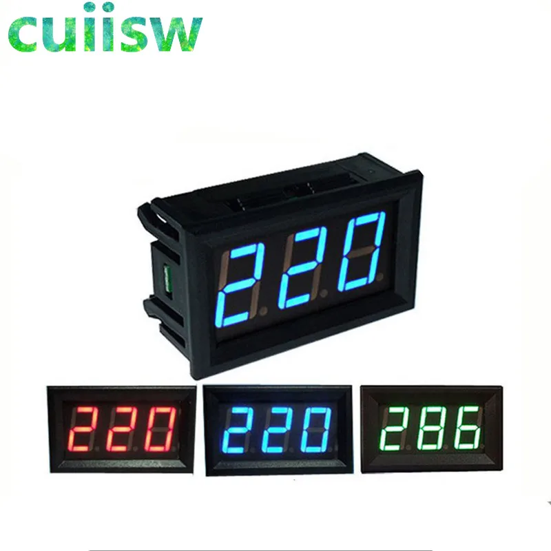 

AC 30-500V 0.56" LED Digital Voltmeter Voltage Meter Volt Instrument Tool 2 Wires Red Green Blue Display 110V 220V DIY 0.56 Inch
