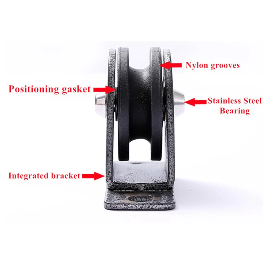 High-Strength Fixed Pulley Block Single Wheel Lifting Rope Guide and Self-tapping Screw Fitness Equipments Accessories