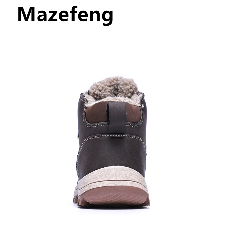 Mazefeng/ г.; модные зимние ботинки для мужчин; мужская повседневная обувь для взрослых; качественная резиновая обувь с высоким берцем; очень теплые плюшевые ботильоны
