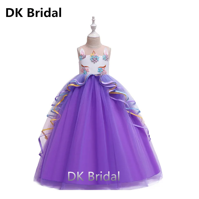 Платье с цветочным узором для девочек на день рождения, банкетное платье, элегантное платье с цветочным узором для девочек, платья для