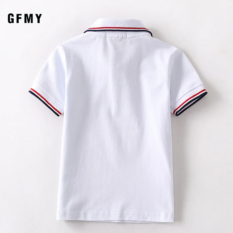 Boys Short Sleeve Shirts Kids Boys Lapel Short Sleeved White T-Shirt Tops Boys Summer Cotton Children's Polo Shirt