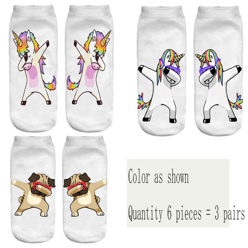 Style as shown Cute funny animal print women's socks 3D three-dimensional pattern sheep unicorn camel cartoon socks gift new beautiful - Цвет: Style as shown