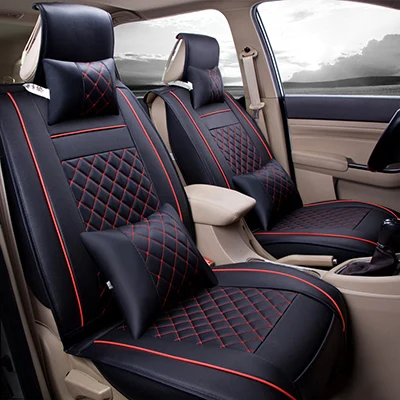 WLMWL кожаные чехлы для автомобильных сидений для Lexus все модели nx lx470 gx470 ES IS RX GX GTH LX автостайлинг автокресла - Название цвета: Black red line