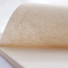 Papel de arroz de juta, pintura chinesa de caligrafia, papel de fibra vintage, carta de arroz grosso, metade maduro xuan zhi, 20 folhas de papel de amoreira